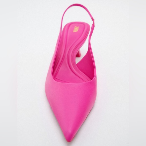 Zara Fuchsia Heeled Slingbacks Size 38 (F) - Picture 4 of 4